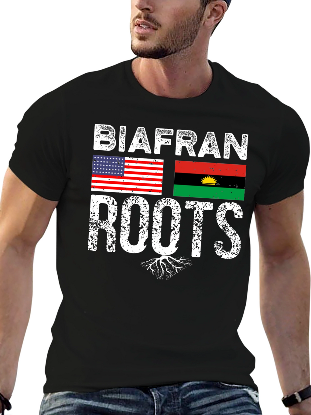 Biafran Roots T-Shirt - USA Flag