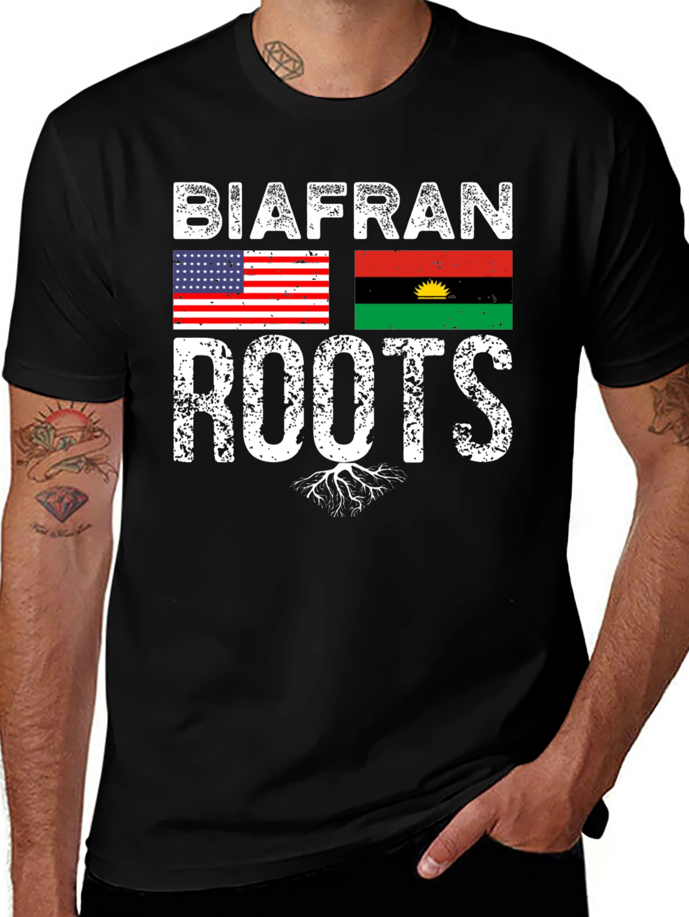 Biafran Roots T-Shirt - USA Flag