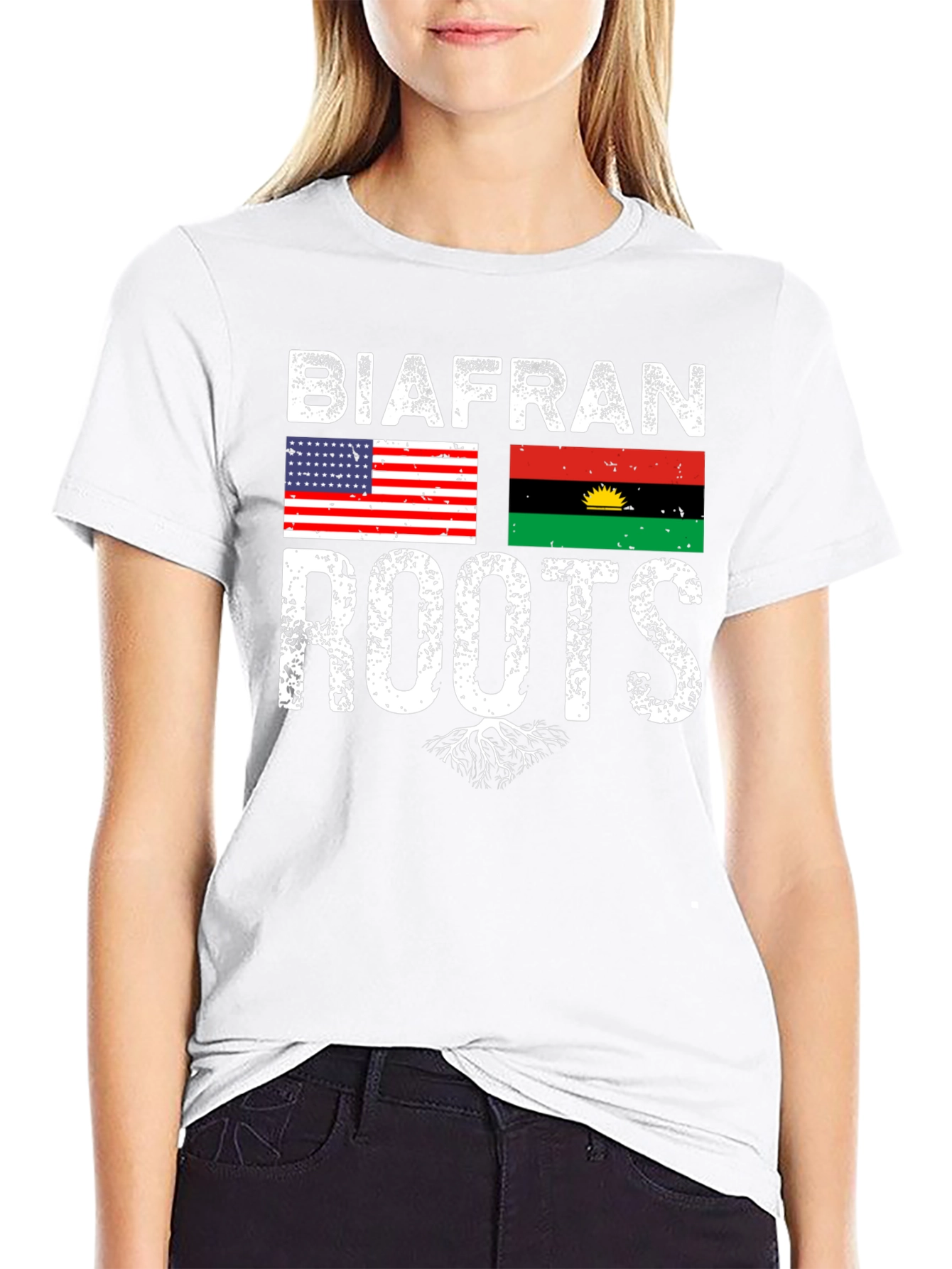 Biafran Roots T-Shirt - USA Flag