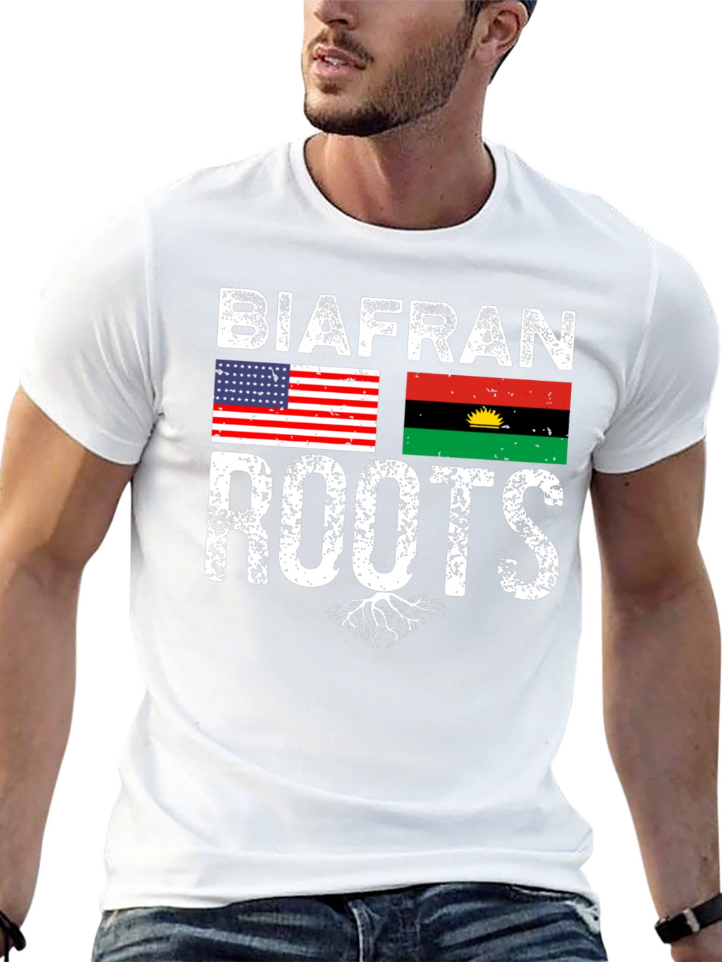 Biafran Roots T-Shirt - USA Flag