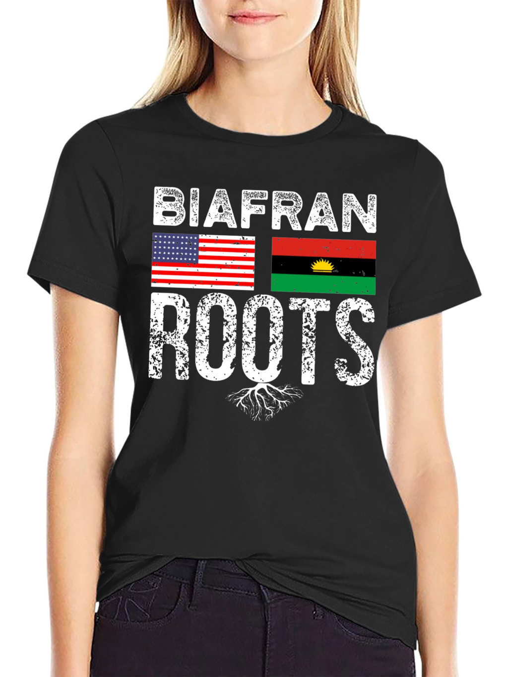 Biafran Roots T-Shirt - USA Flag