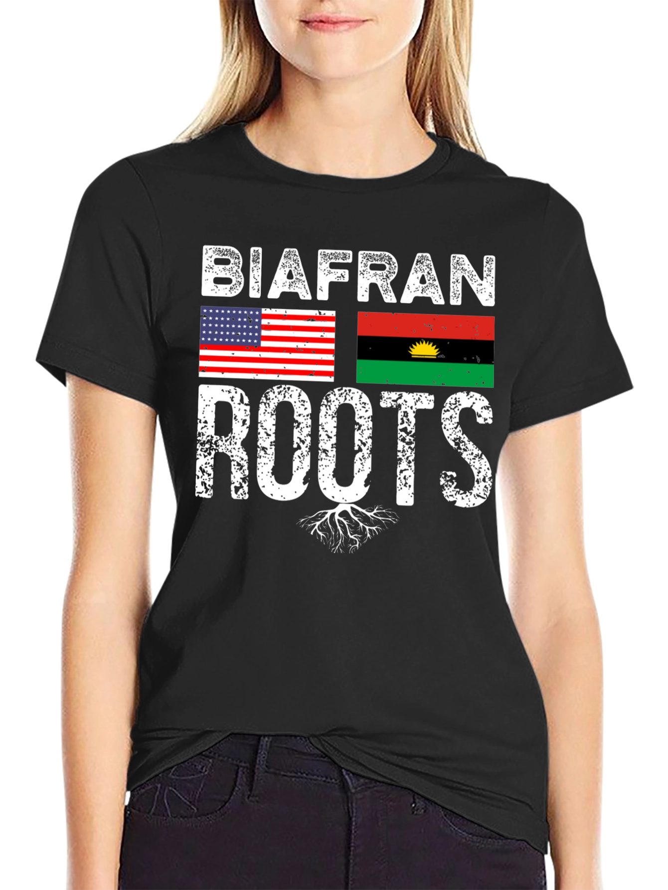 Biafran Roots T-Shirt - USA Flag