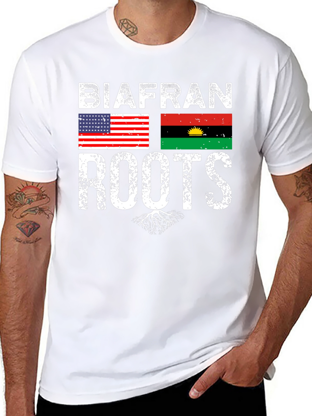 Biafran Roots T-Shirt - USA Flag