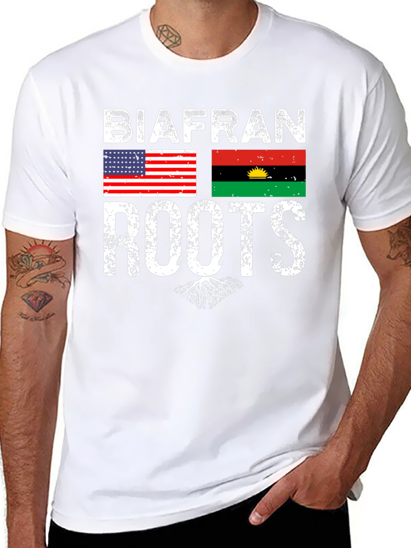 Biafran Roots T-Shirt - USA Flag