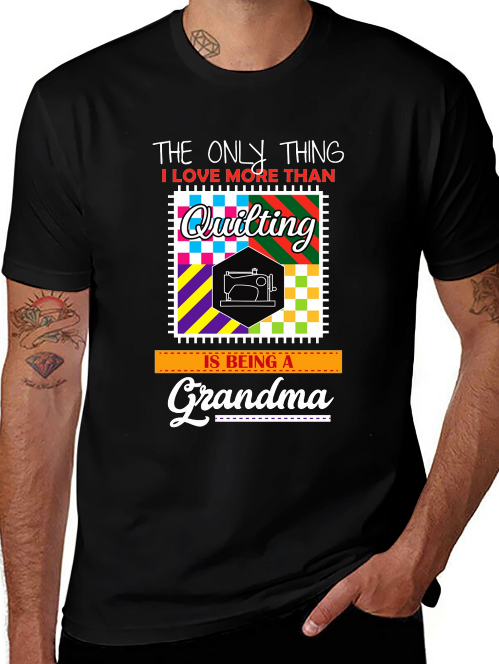 Quilting Grandma Graphic T-Shirt