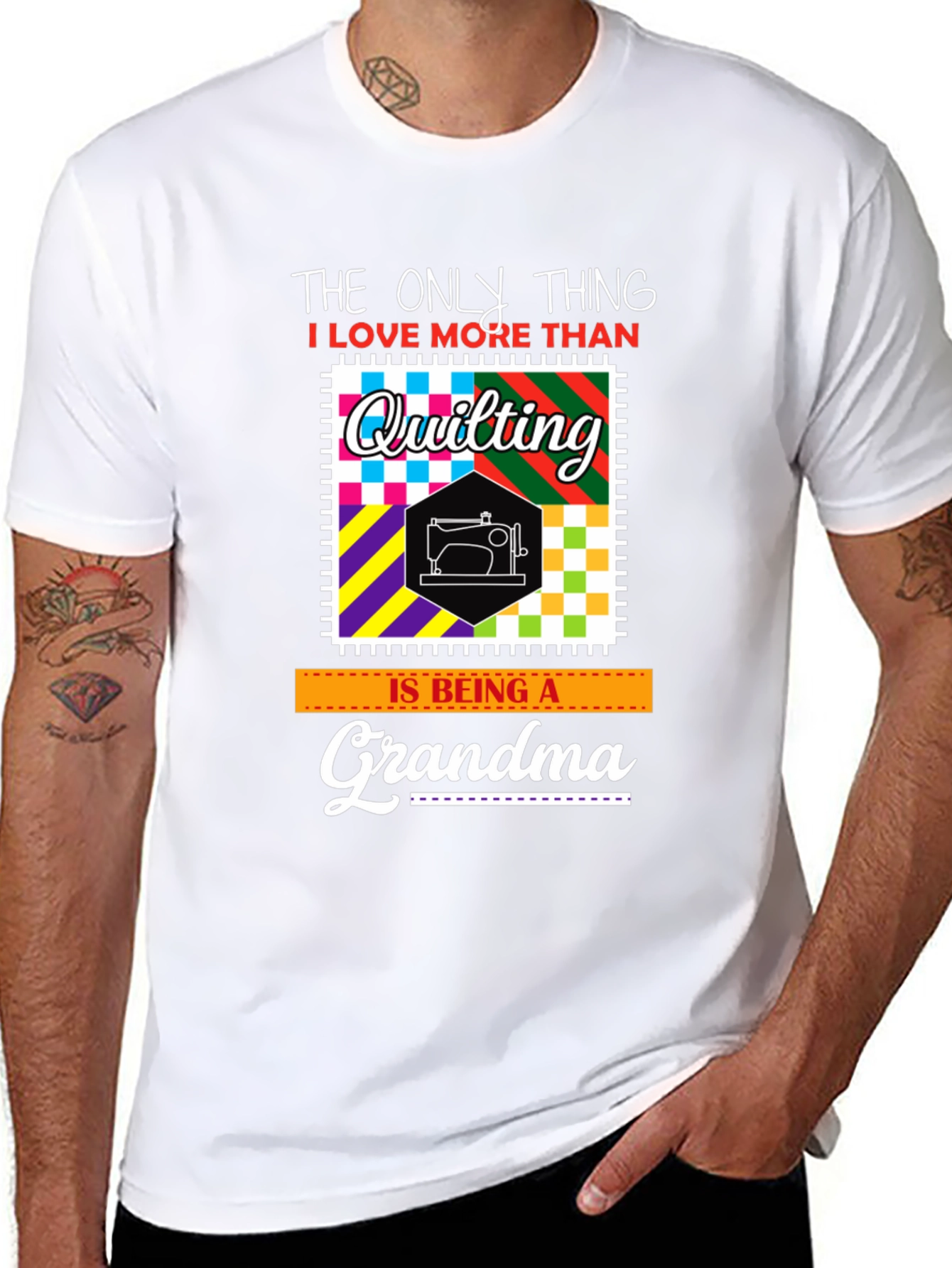 Quilting Grandma Graphic T-Shirt