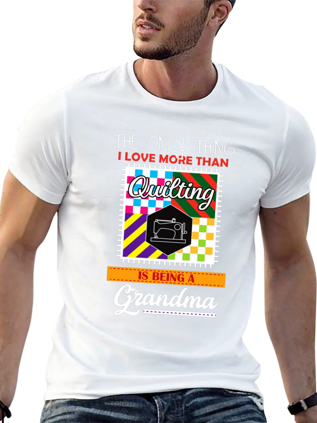Quilting Grandma Graphic T-Shirt