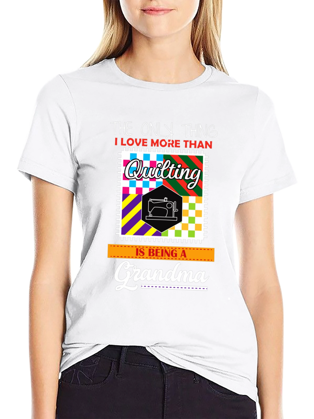 Quilting Grandma Graphic T-Shirt