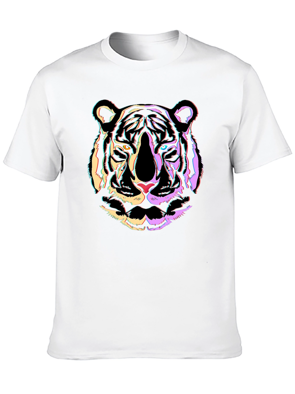 Neon Tiger Graphic Black T-Shirt