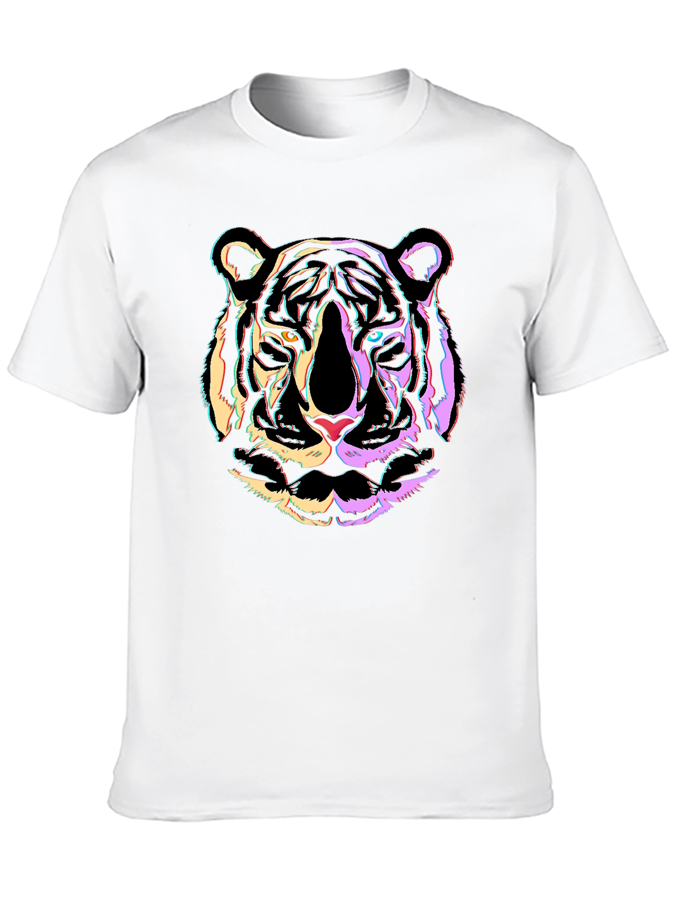 Neon Tiger Graphic Black T-Shirt