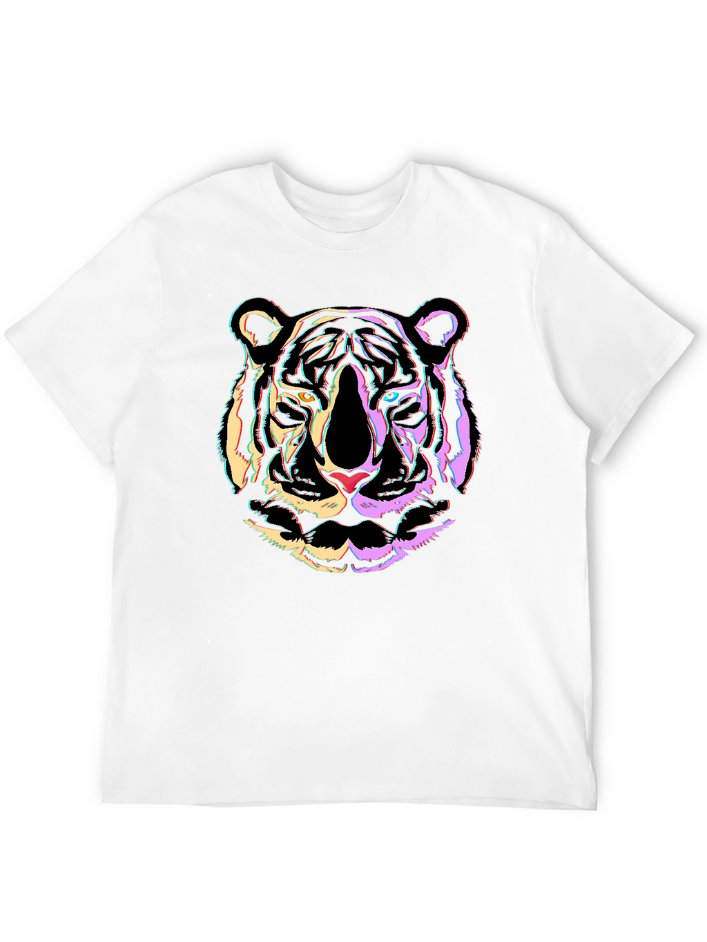 Neon Tiger Graphic Black T-Shirt