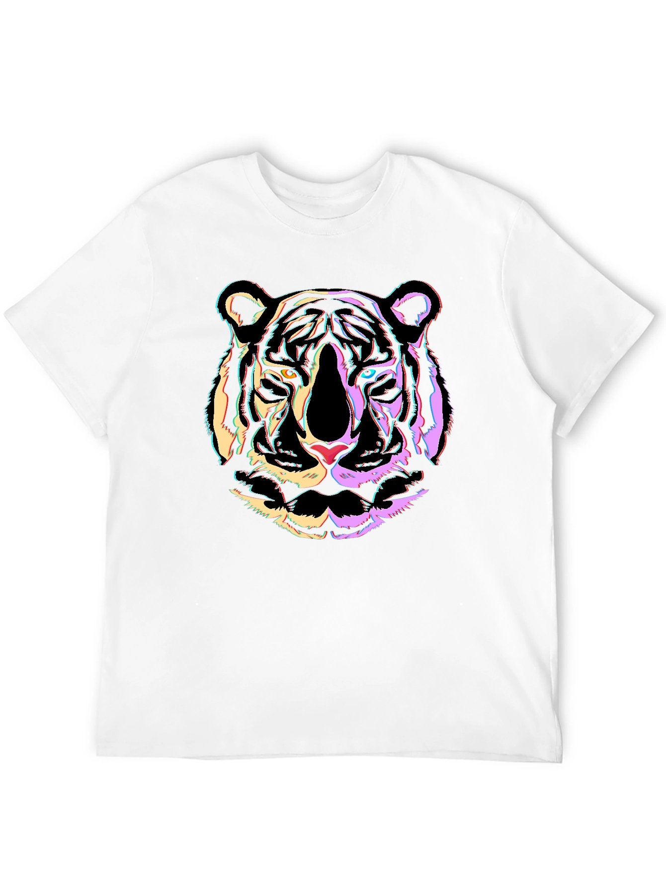 Neon Tiger Graphic Black T-Shirt