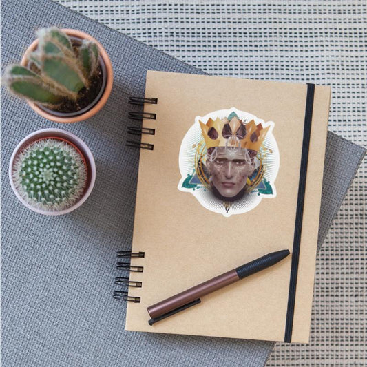 artful striking portrait man with crown king