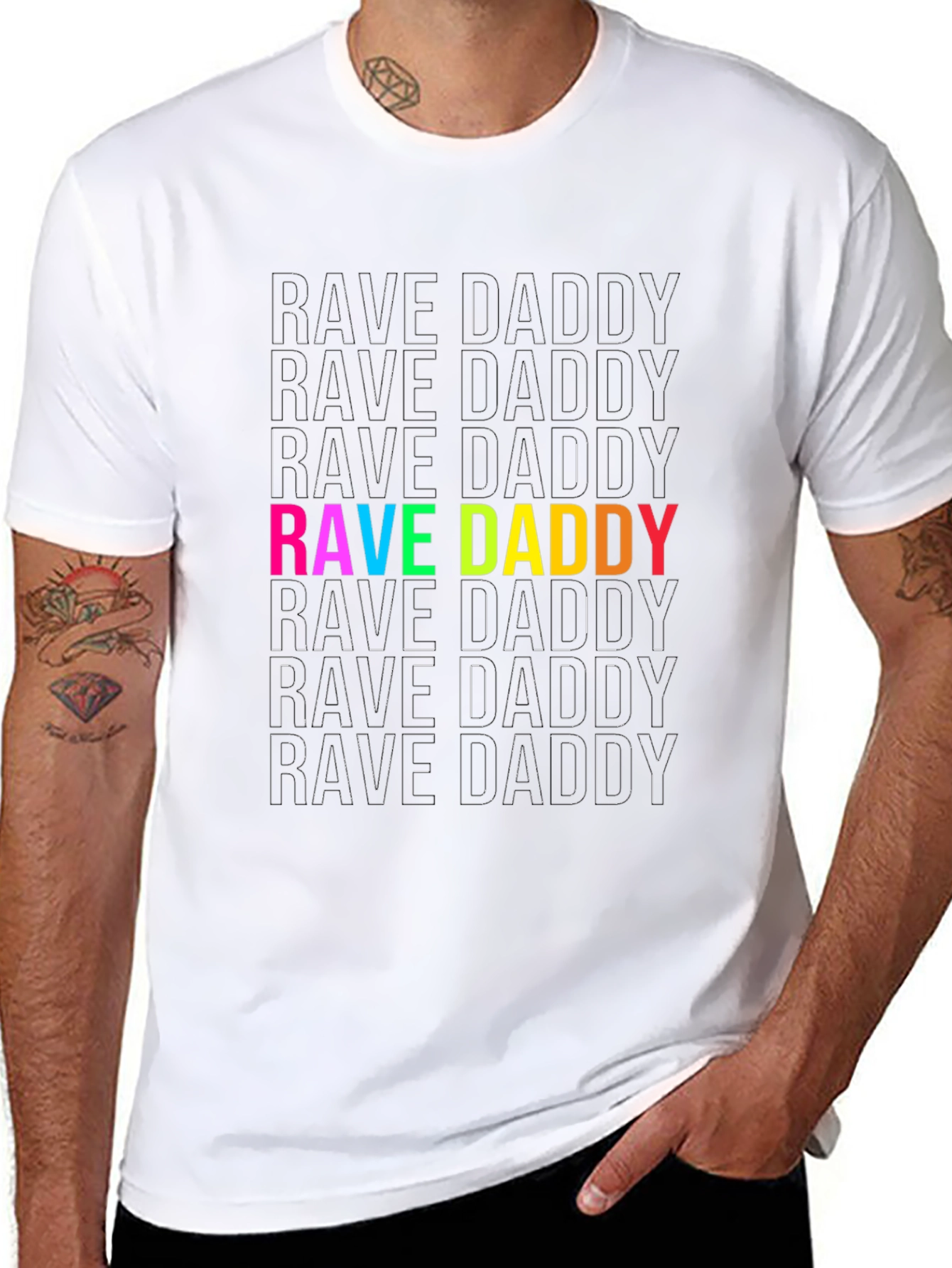 Rave Daddy Colorful Graphic T-Shirt