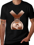 Bronze Skiing Medal Graphic T-Shirt