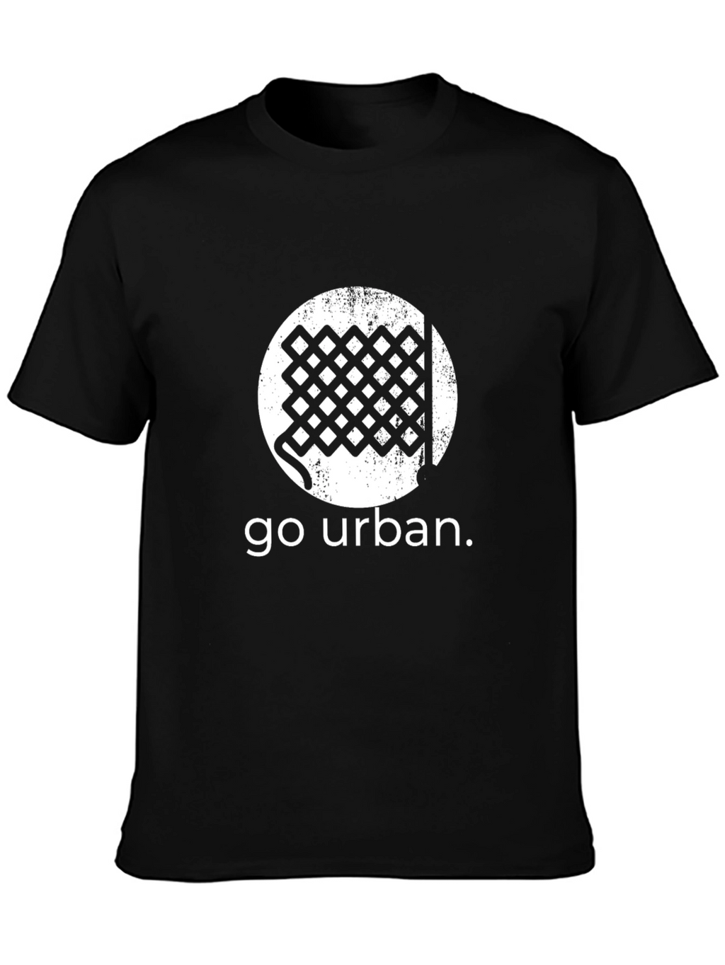 Urban Grid Tee - Black Graphic T-Shirt