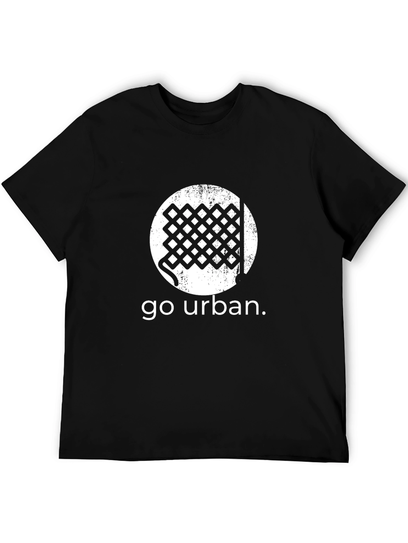 Urban Grid Tee - Black Graphic T-Shirt