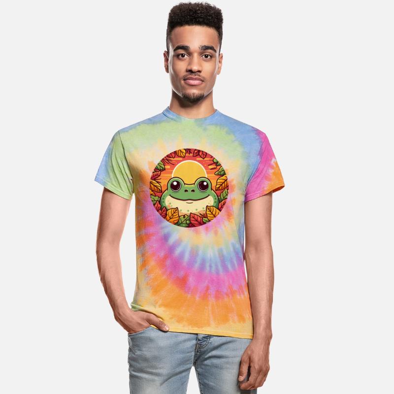 Autumn leaf frog in colorful leaves