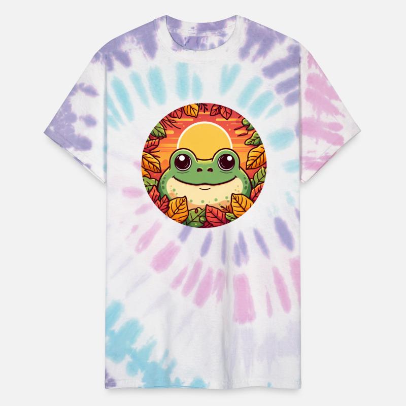 Autumn leaf frog in colorful leaves