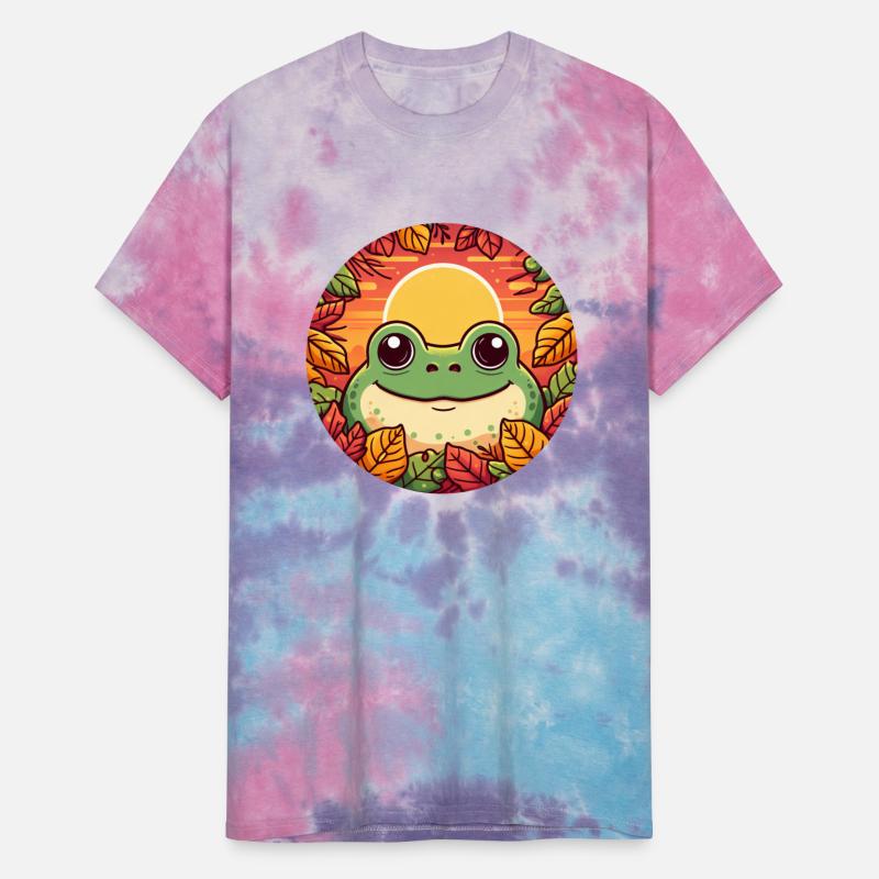 Autumn leaf frog in colorful leaves