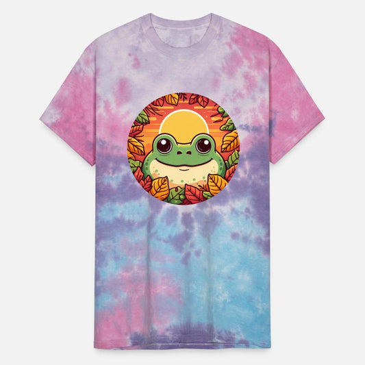 Autumn leaf frog in colorful leaves