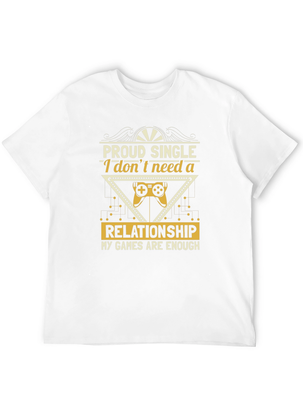 Proud Single Gamer Black T-Shirt