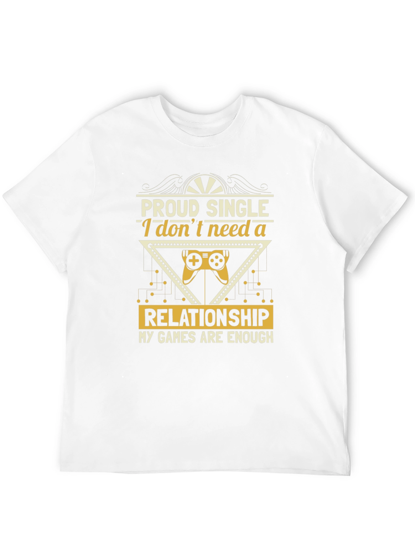 Proud Single Gamer Black T-Shirt