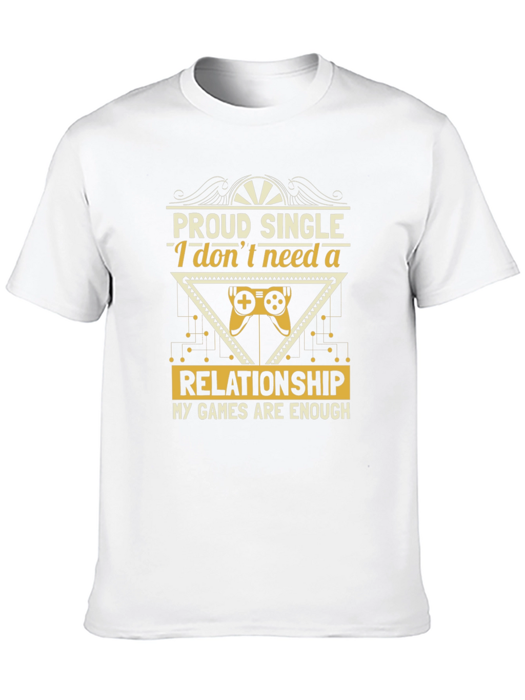 Proud Single Gamer Black T-Shirt
