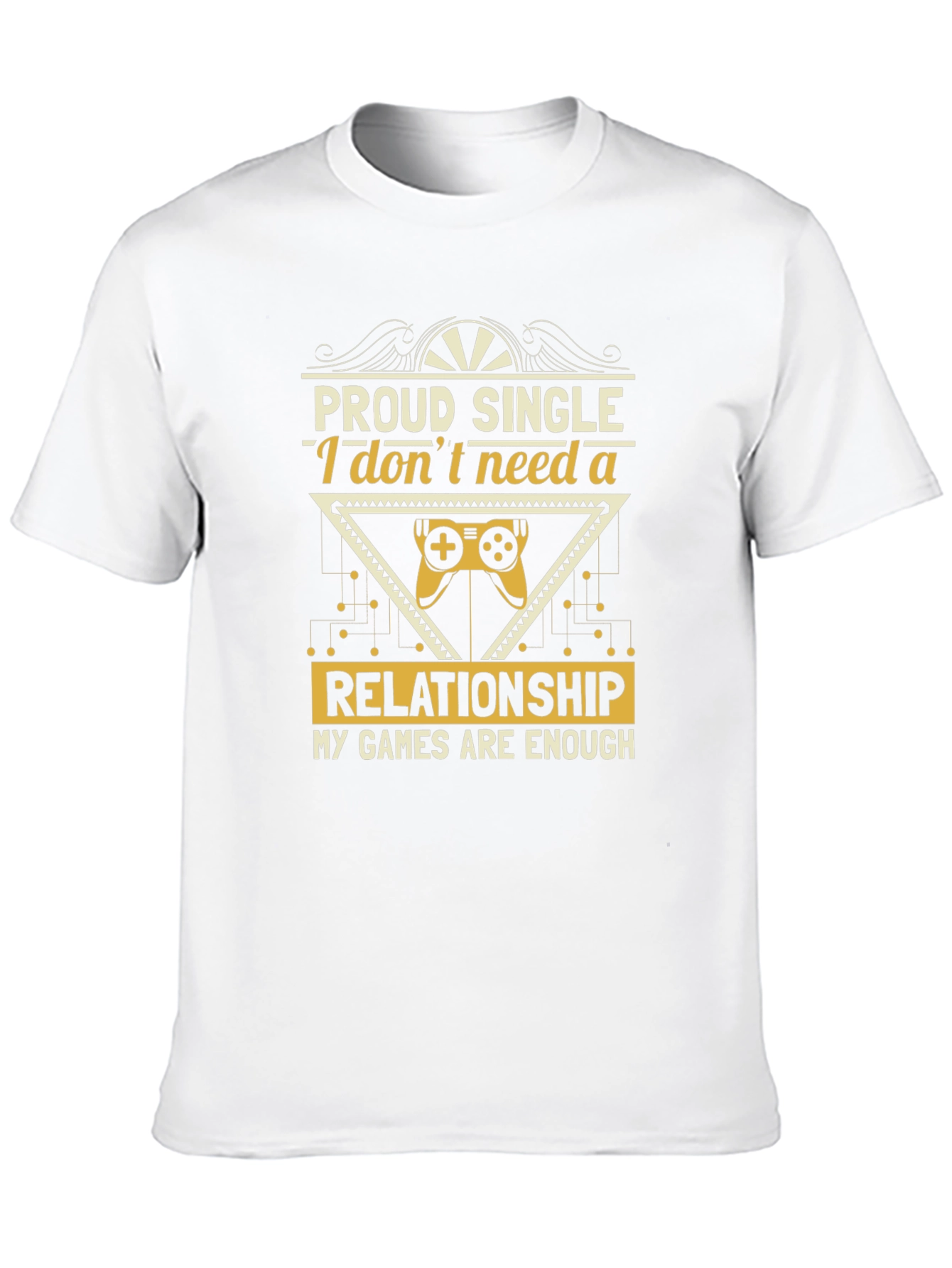 Proud Single Gamer Black T-Shirt