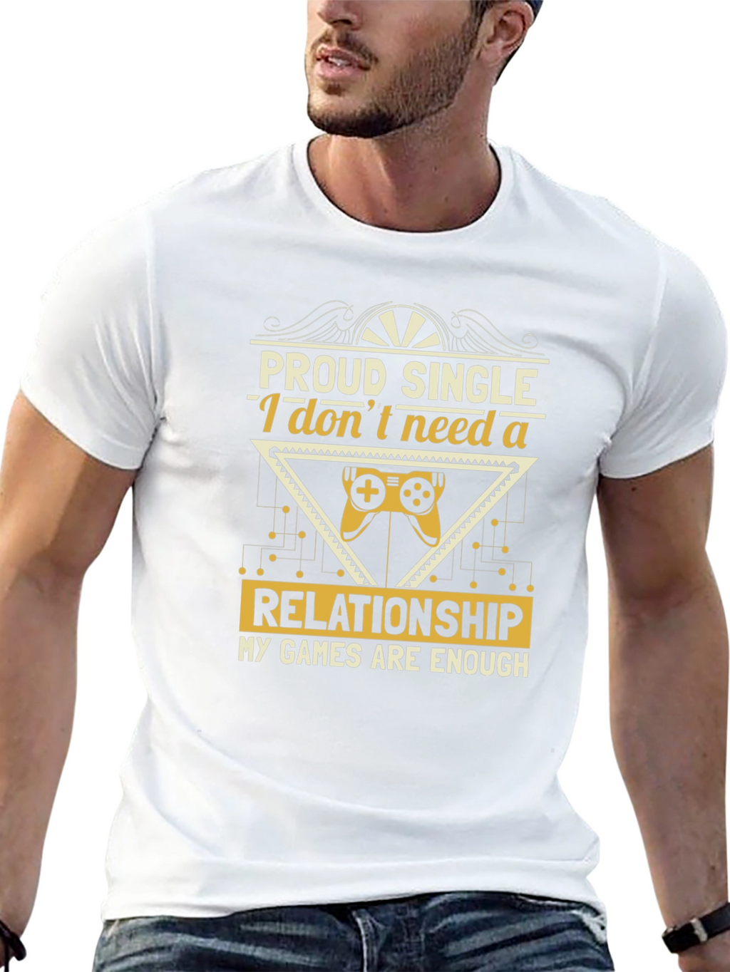 Proud Single Gamer Black T-Shirt