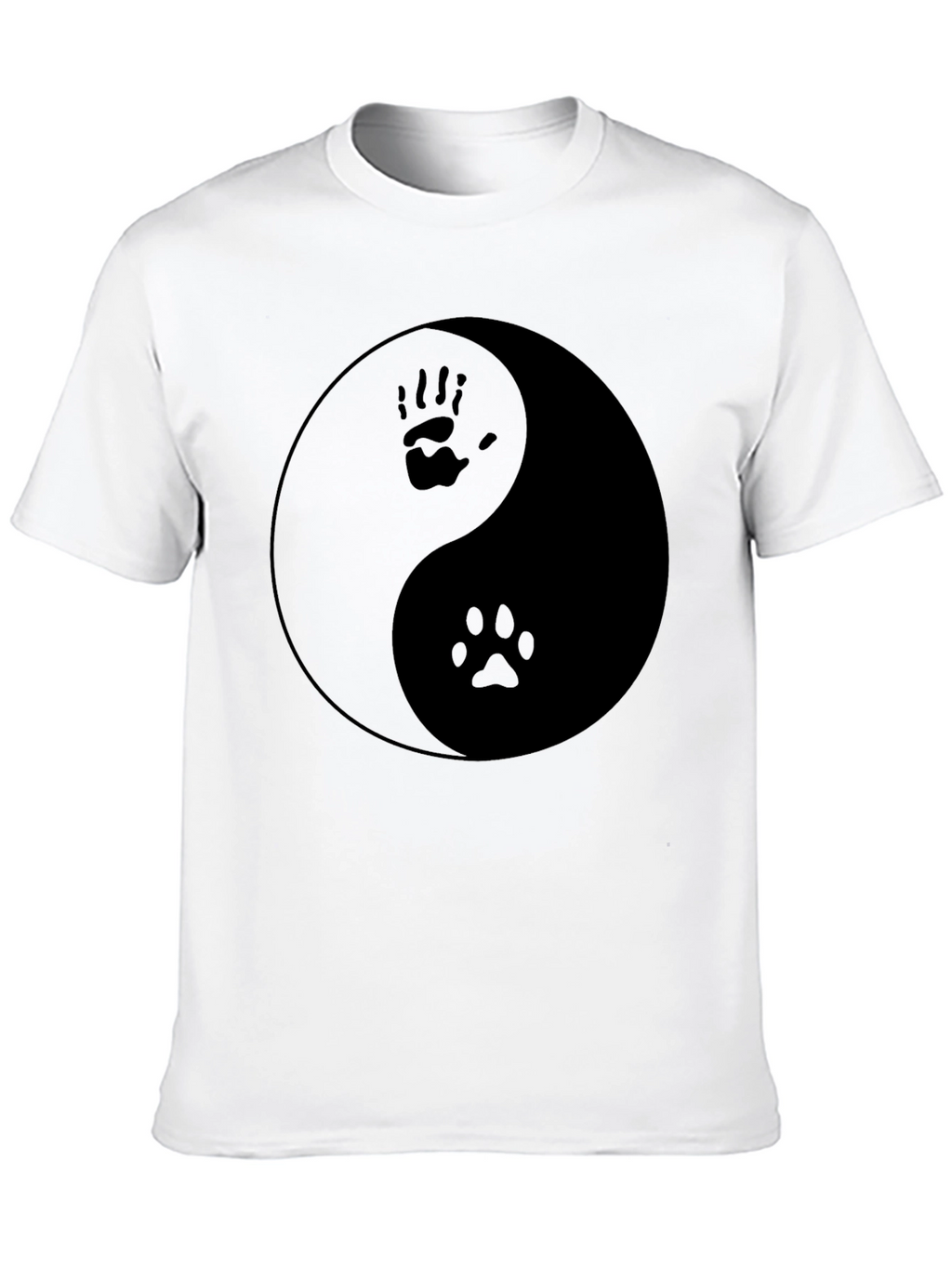 Yin Yang Hand Paw Print T-Shirt