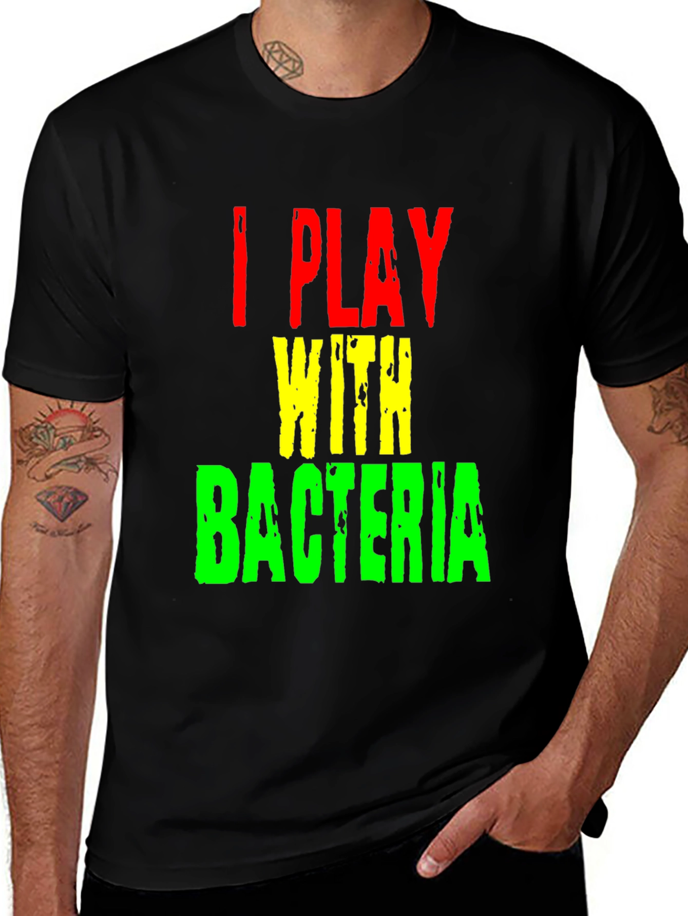 I Play With Bacteria Graphic T-Shirt - Funny Science Tee