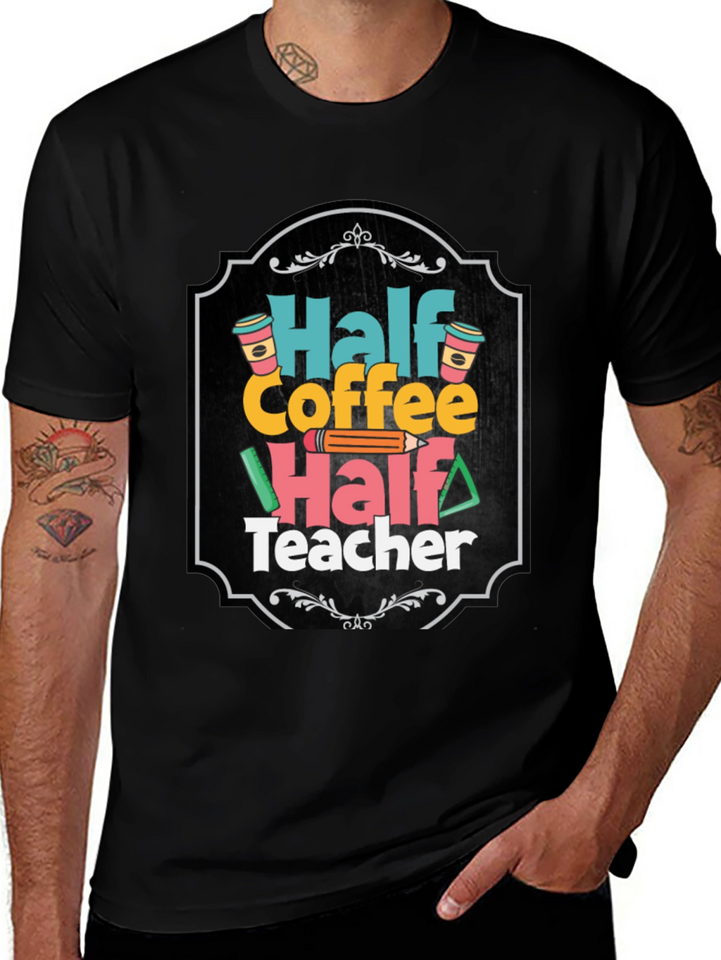 Half Coffee Half Teacher T-Shirt