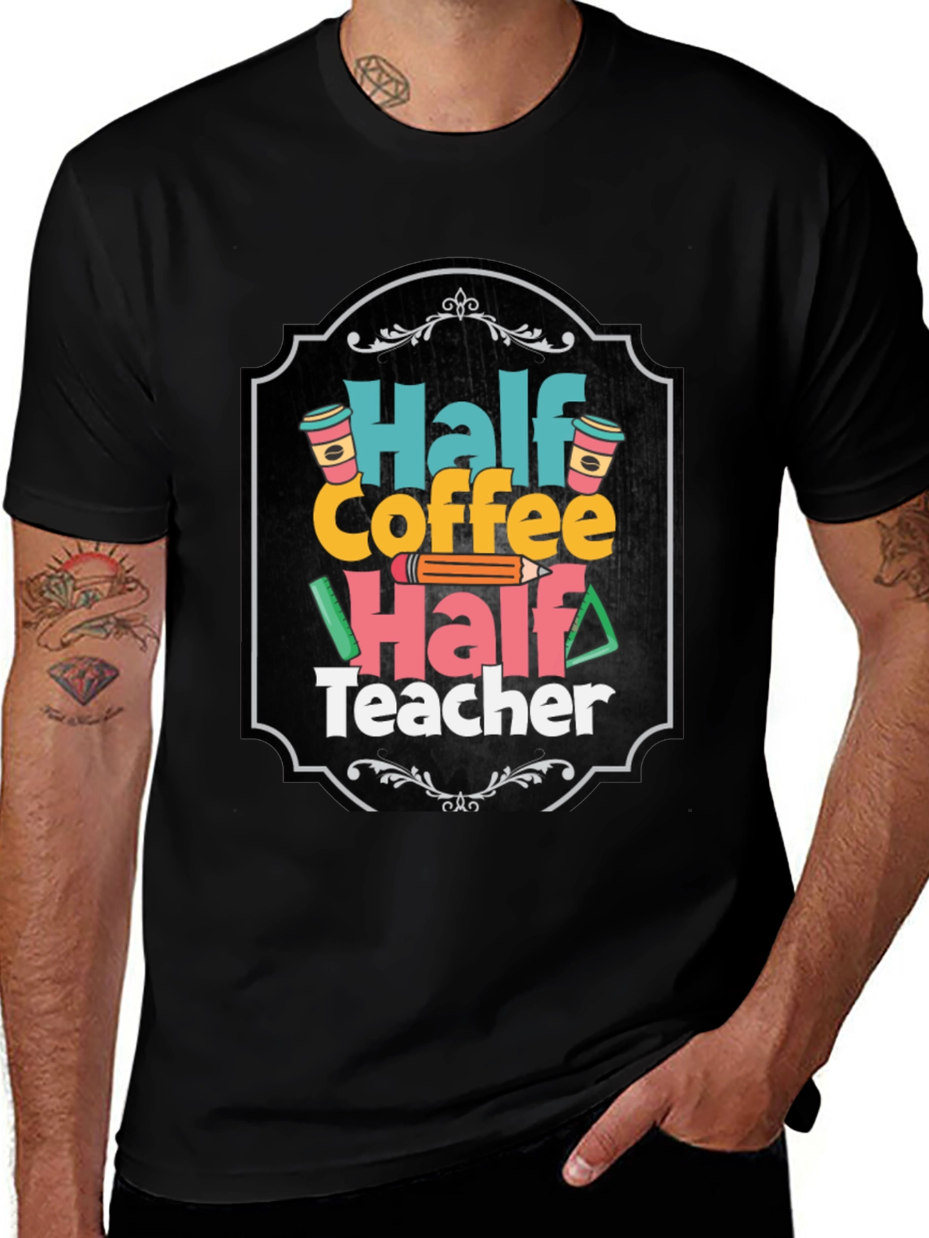 Half Coffee Half Teacher T-Shirt