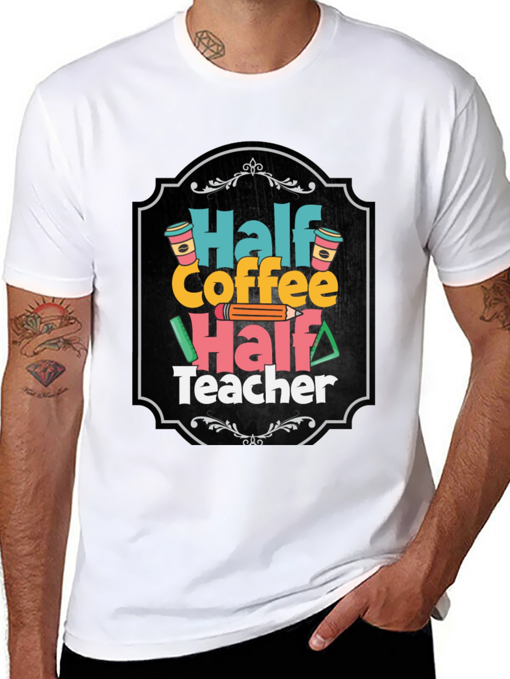 Half Coffee Half Teacher T-Shirt