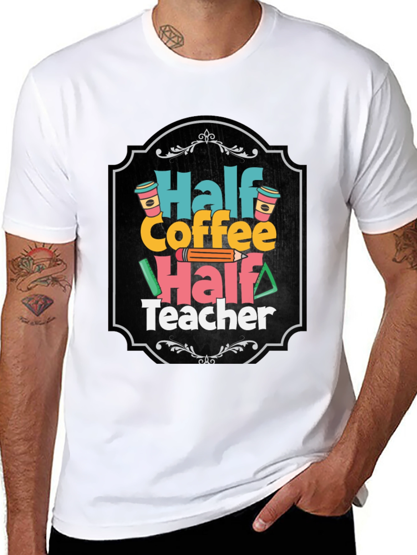 Half Coffee Half Teacher T-Shirt