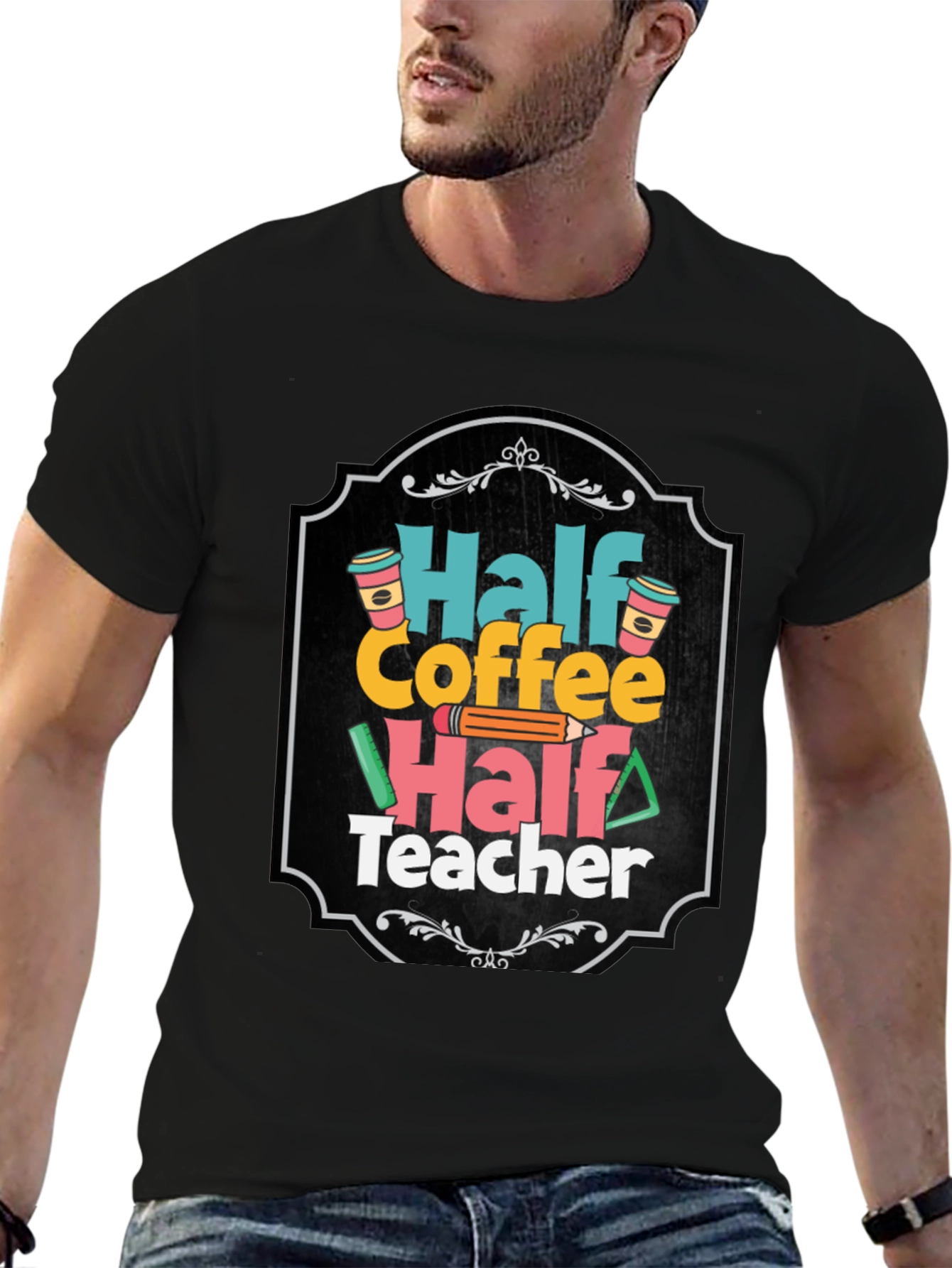 Half Coffee Half Teacher T-Shirt