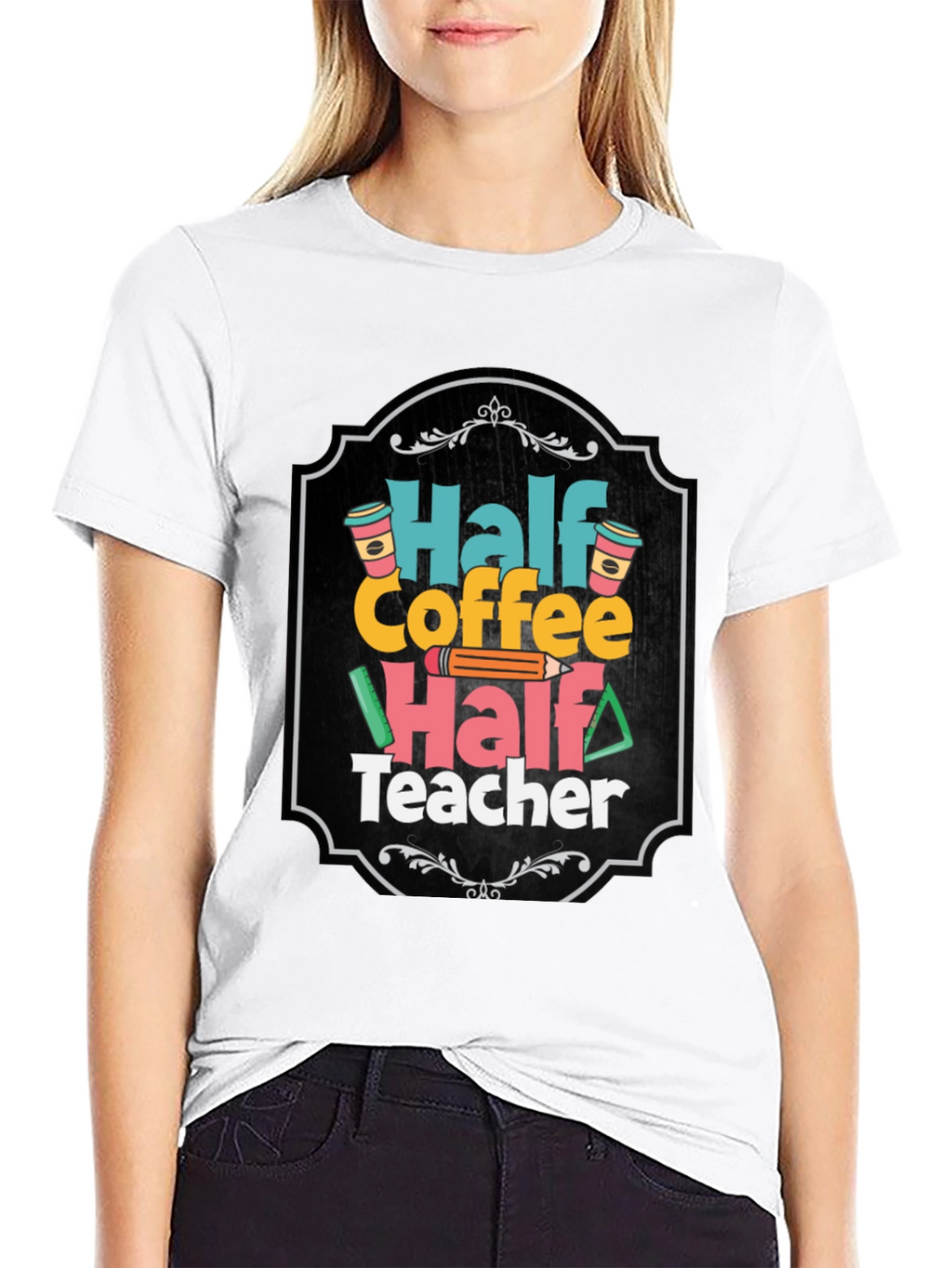 Half Coffee Half Teacher T-Shirt