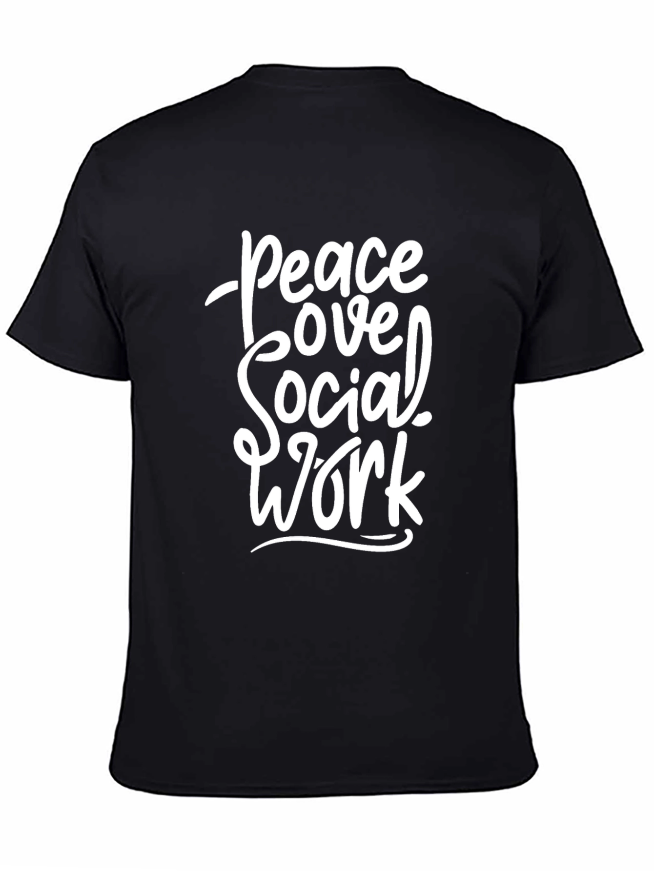 Peace Love Social Work Black Graphic Tee