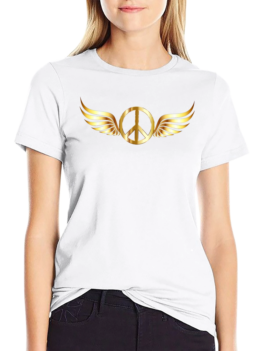 Peace Sign with Wings Graphic Tee