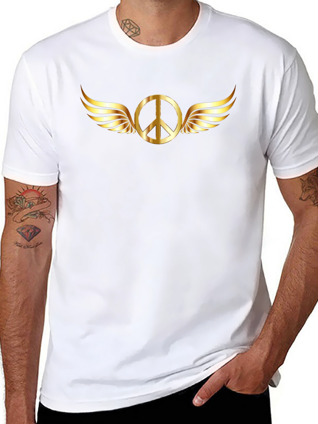 Peace Sign with Wings Graphic Tee