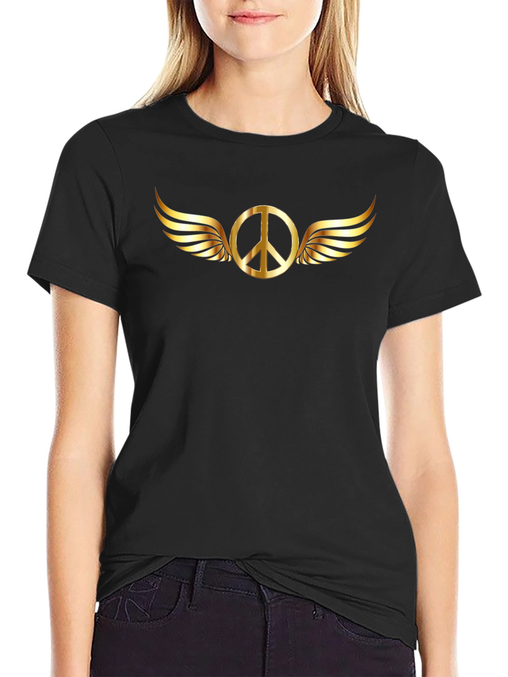 Peace Sign with Wings Graphic Tee