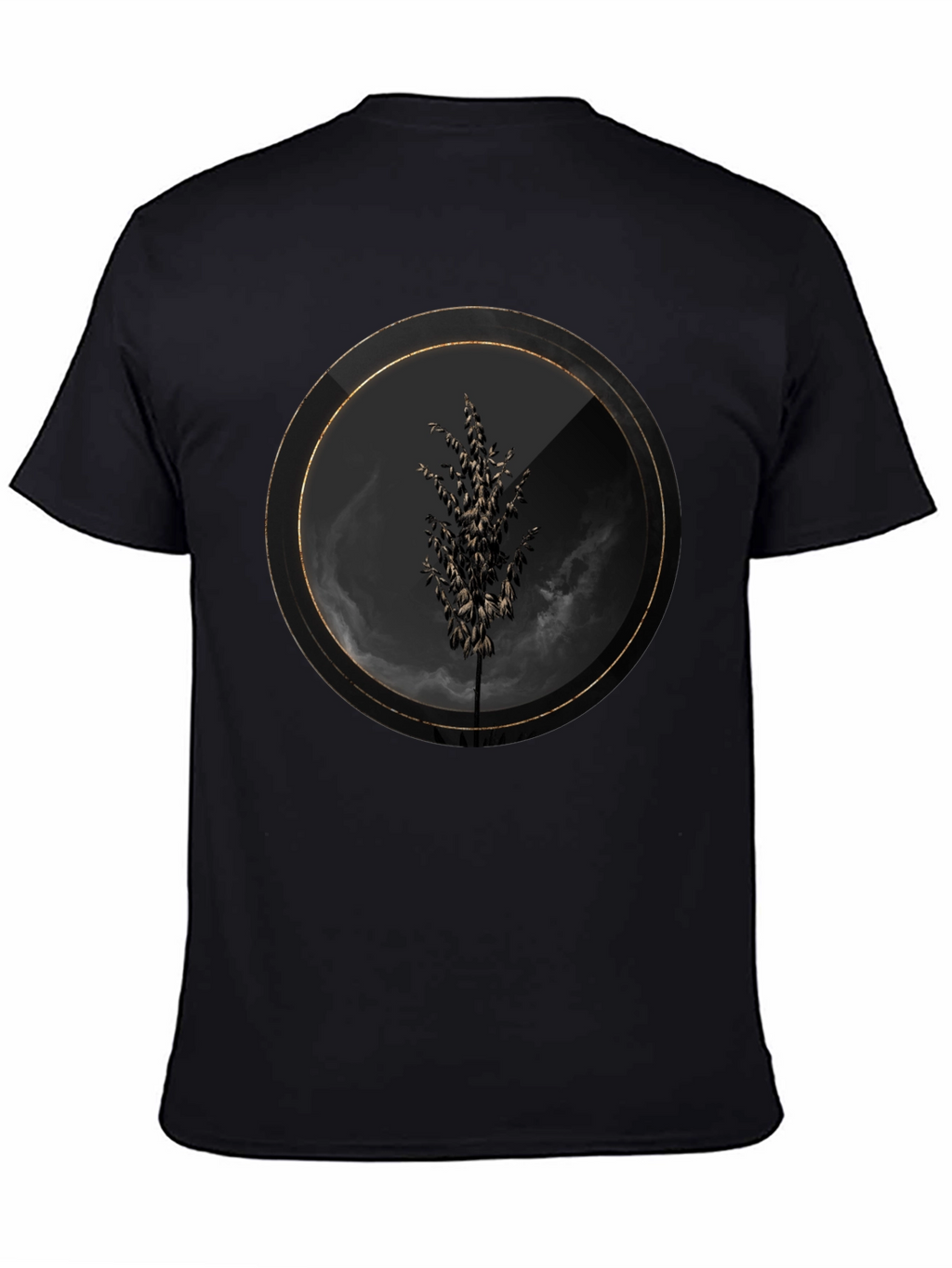 Modern Tree Graphic Black T-Shirt