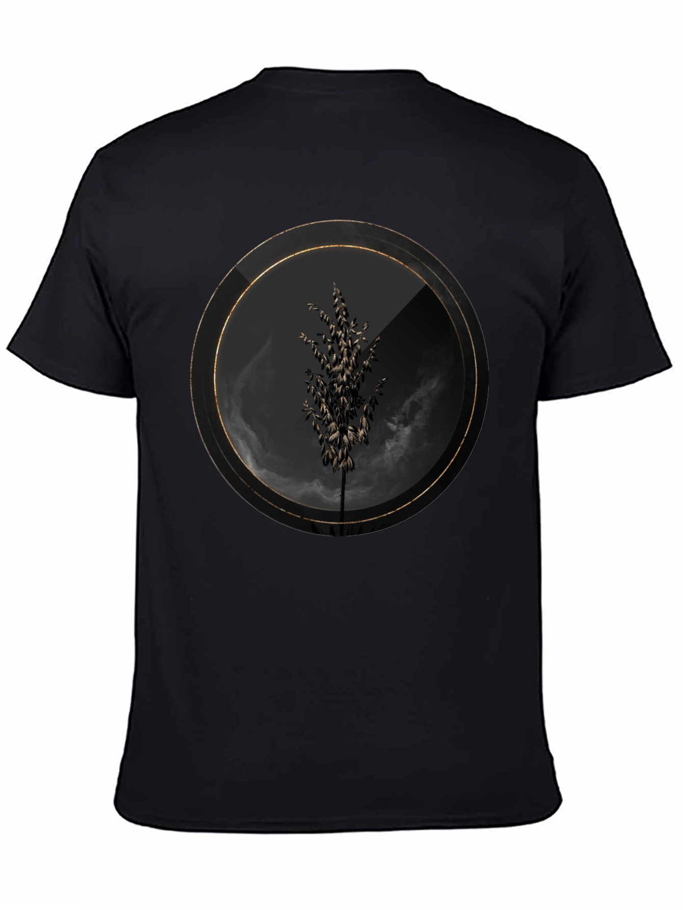 Modern Tree Graphic Black T-Shirt