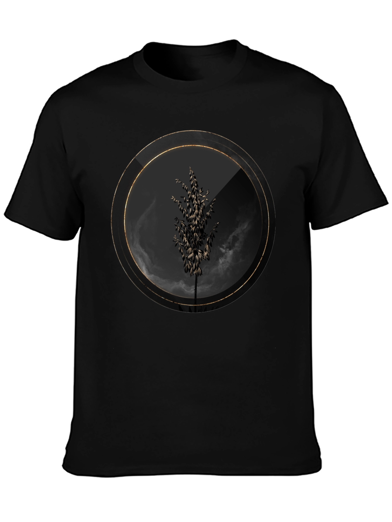 Modern Tree Graphic Black T-Shirt