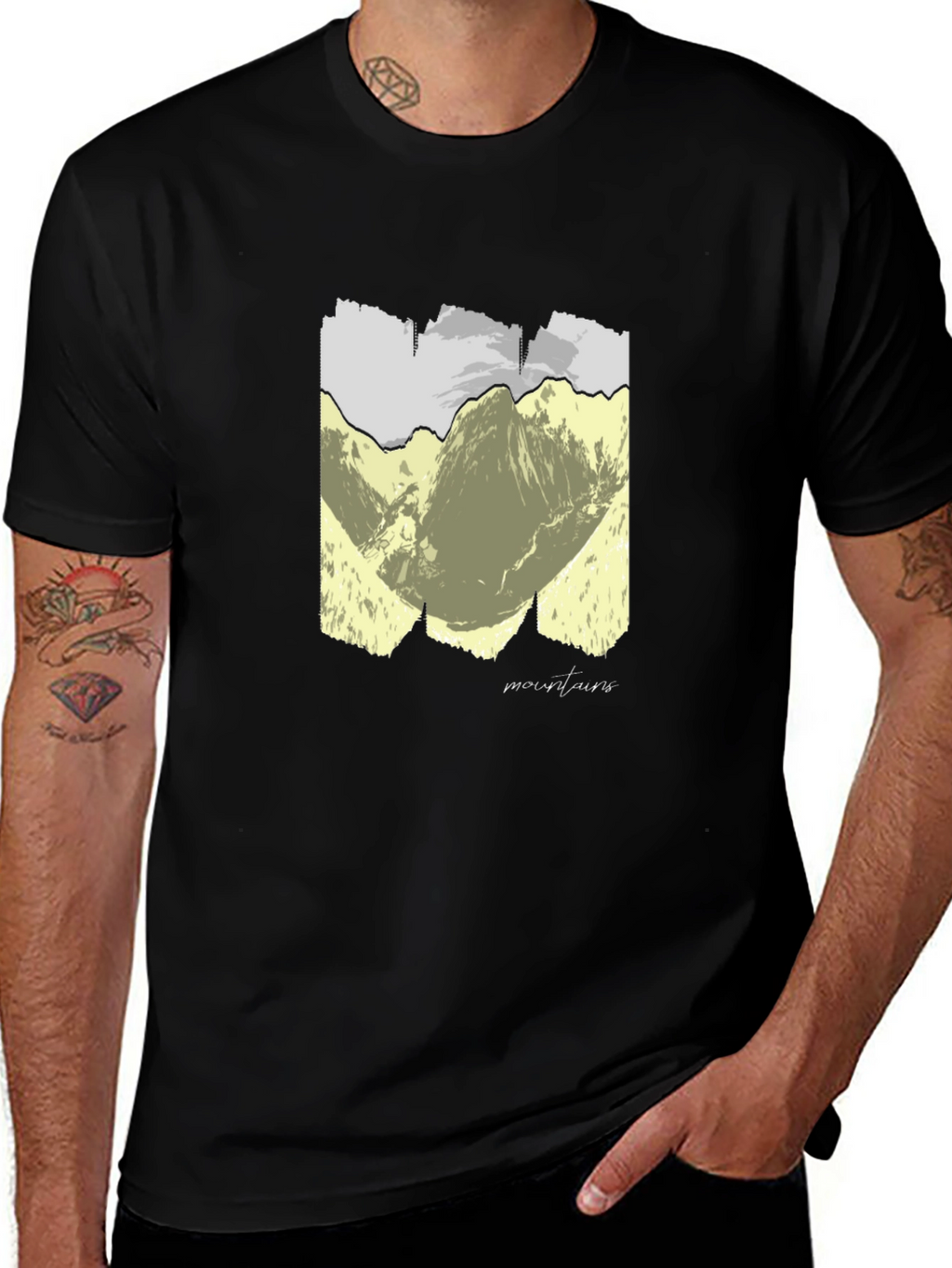Mountains Graphic T-Shirt - Unisex Black Tee