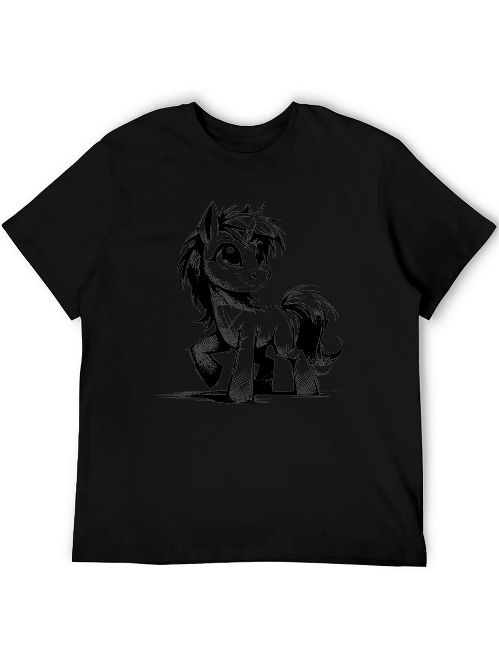 Mens Black Pony Graphic Tee