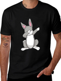 Dabbing Easter Bunny Black T-Shirt