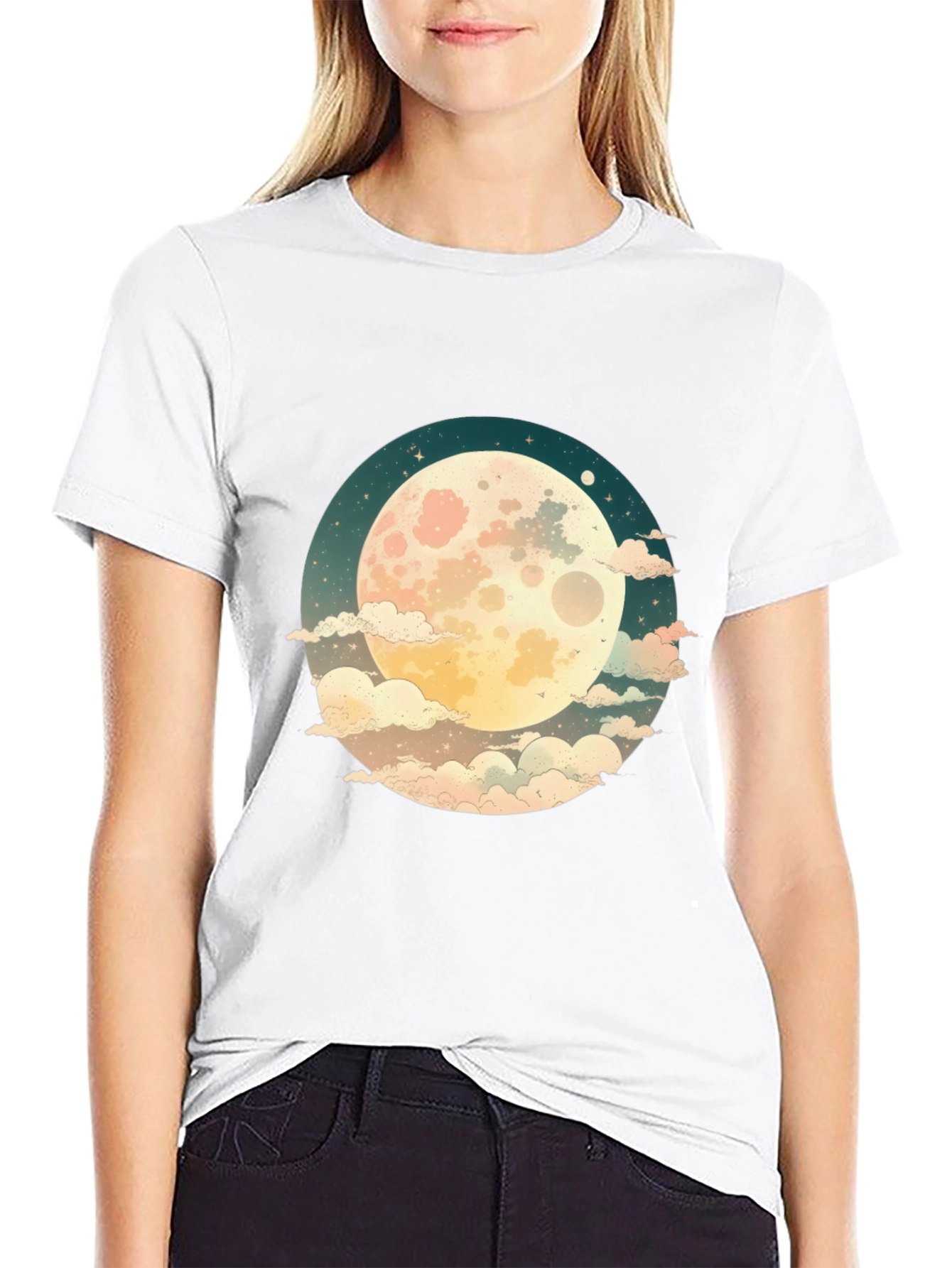 Celestial Moon Graphic Tee - Unisex Black T-Shirt