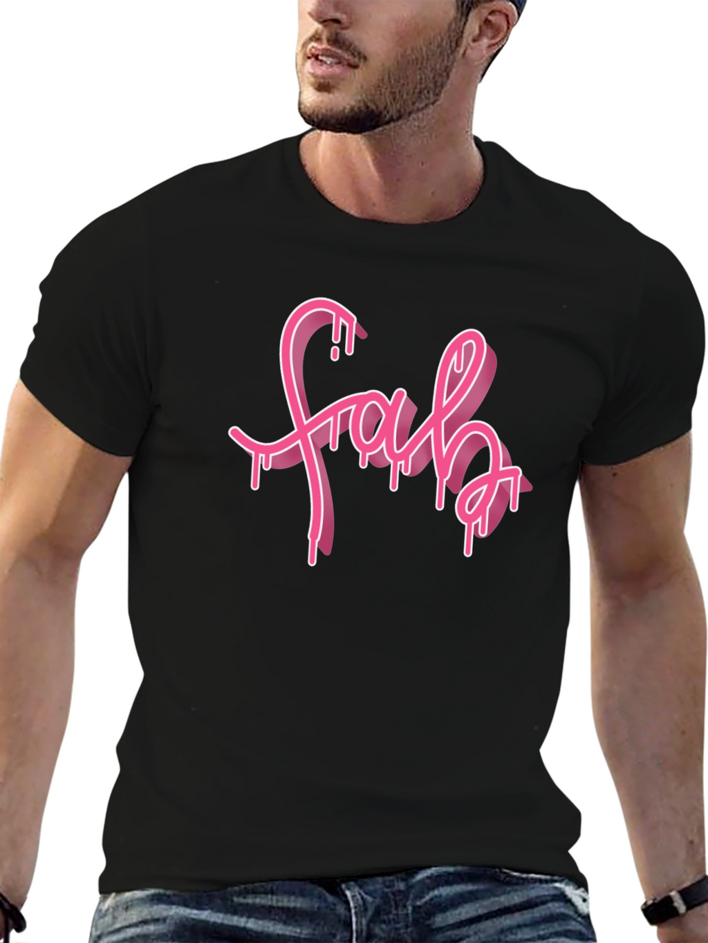 Fab Drip Tee - Trendy Graphic Black T-Shirt